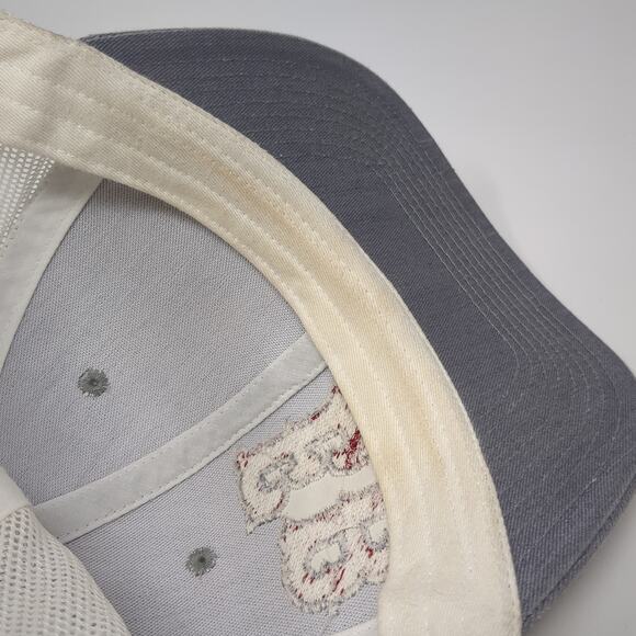 EB Logo Snapback Trucker Hat Gray One Size Adjustable Mesh Back Port Authority - Picture 8 of 9